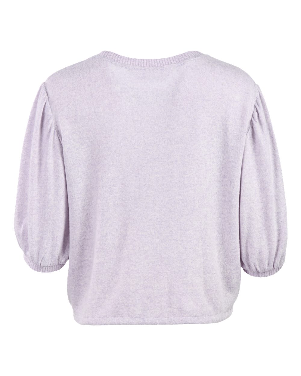 Front View of Wisteria Heather Women's Cuddle Puff Sleeve - BW1101