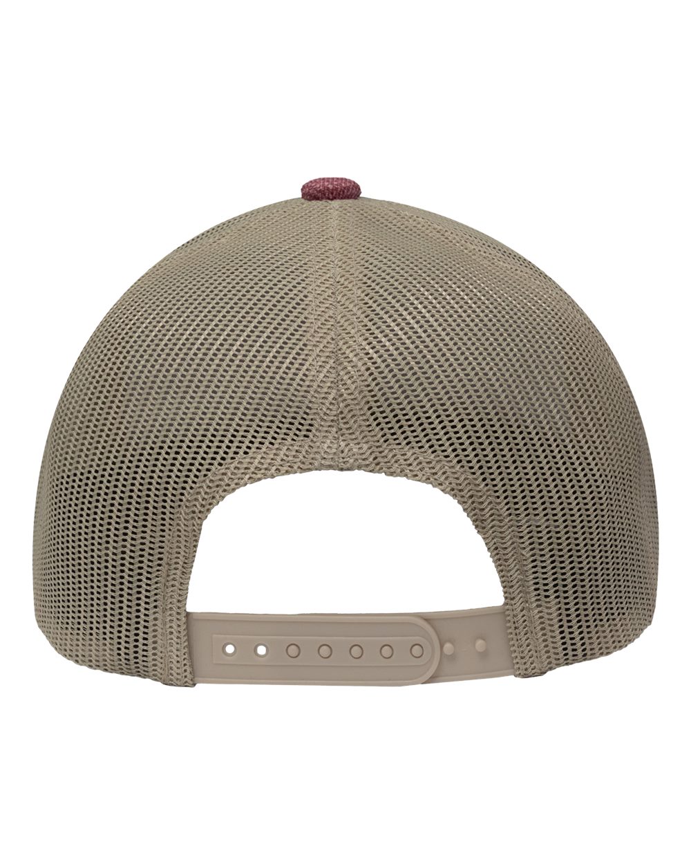 Front View of X Hatch Red/ Khaki Modern Six-Panel Trucker Fit Cap - SP1650