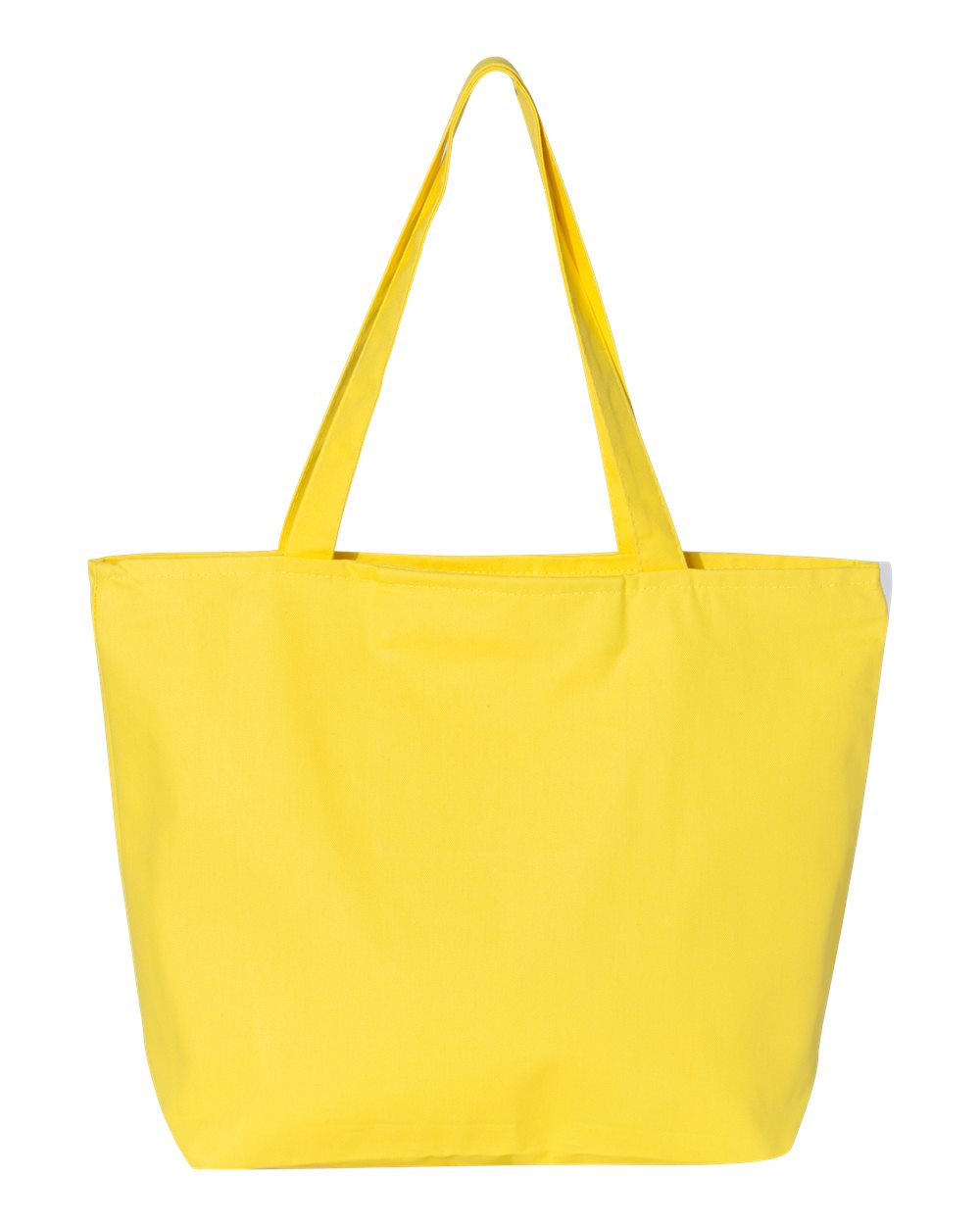 Front View of Yellow 25L Zippered Tote - Q611