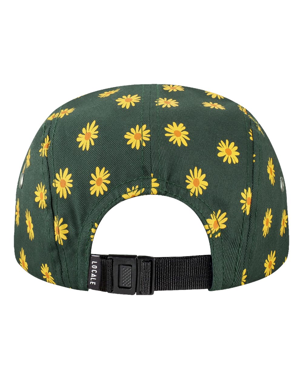 Rear View of Yellow Daisies Five-Panel Camper Hat - CAMPER