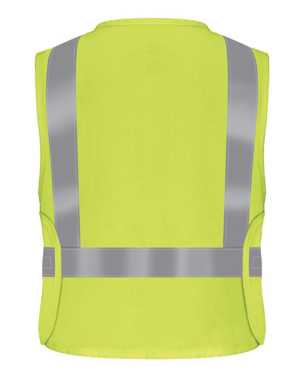 Rear View of Yellow/ Green Hi-Visibility Flame-Resistant Safety Vest - VMV4HV