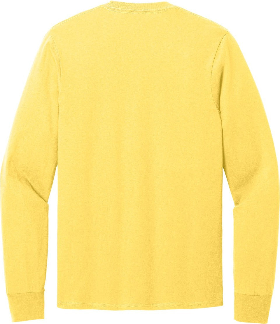 Front View of Yellow Port & Co Long Sleeve Core Cotton Tee. PC54LS