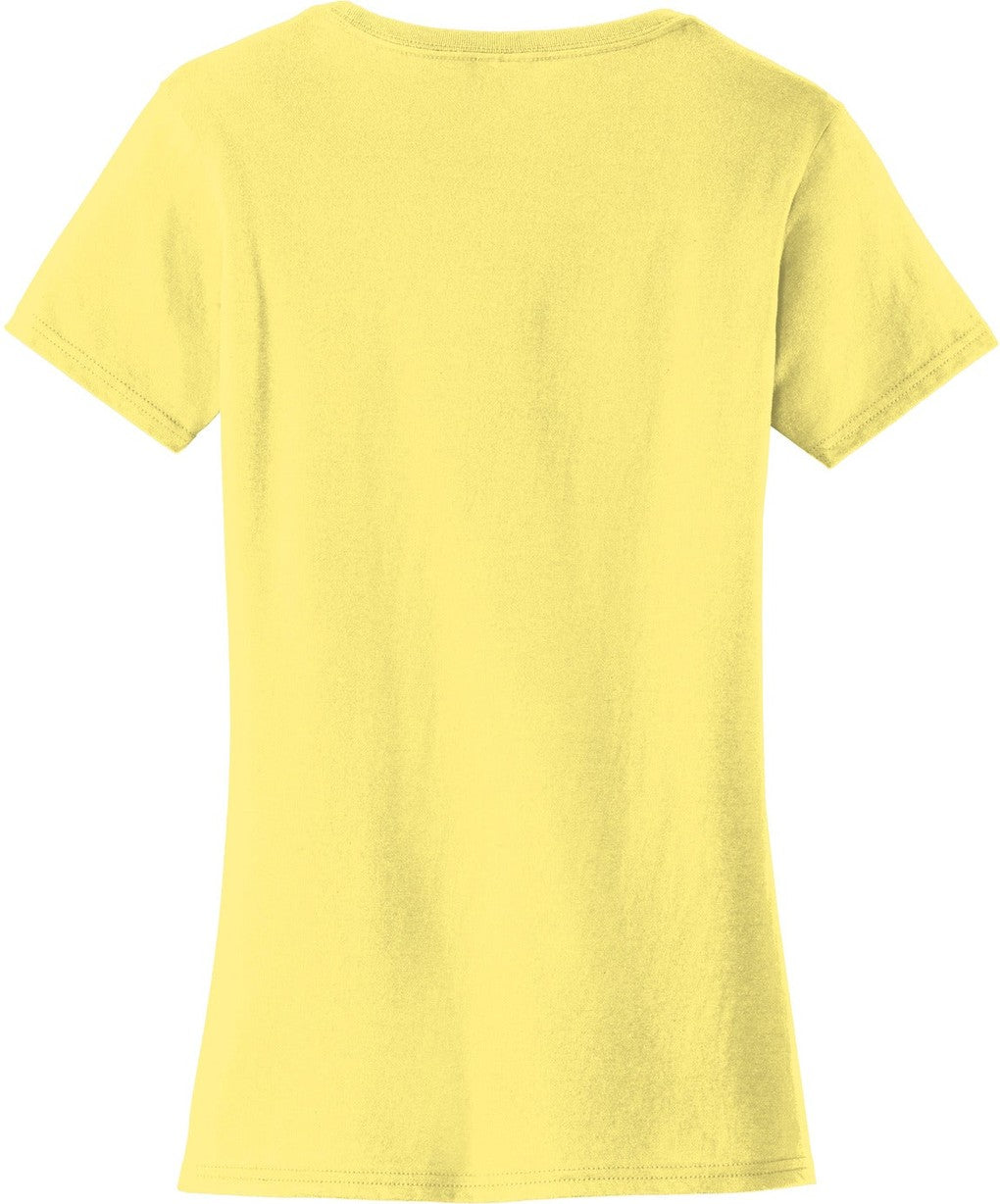 Rear View of Yellow Port & Co Women's Fan Favorite Tee. LPC450