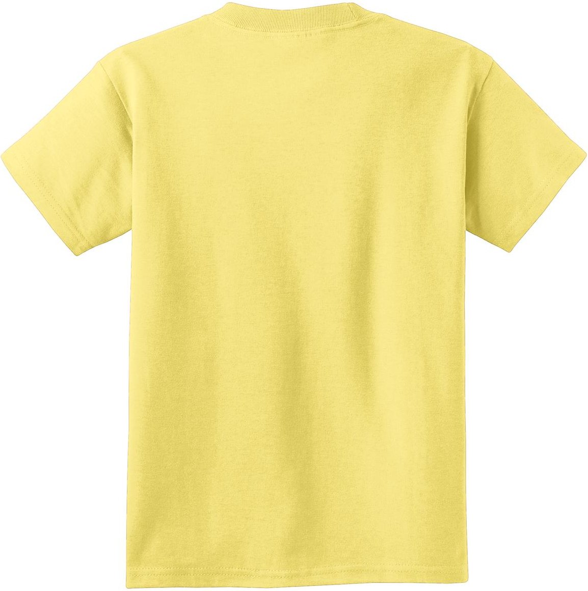 Front View of Yellow Port & Co Youth Core Cotton Tee. PC54Y