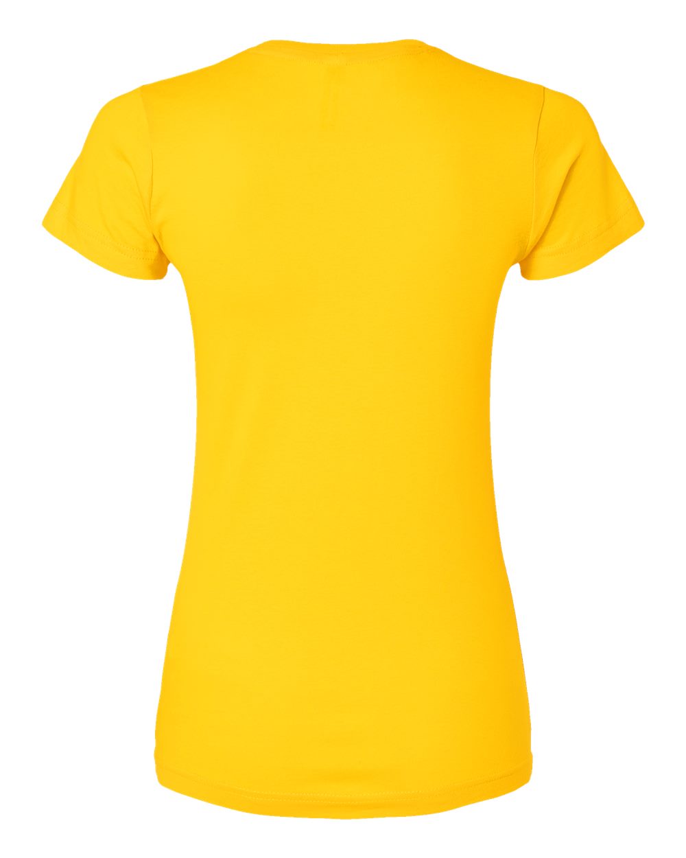 Front View of Yellow Women's Fitted Fine Jersey Tee - 3616