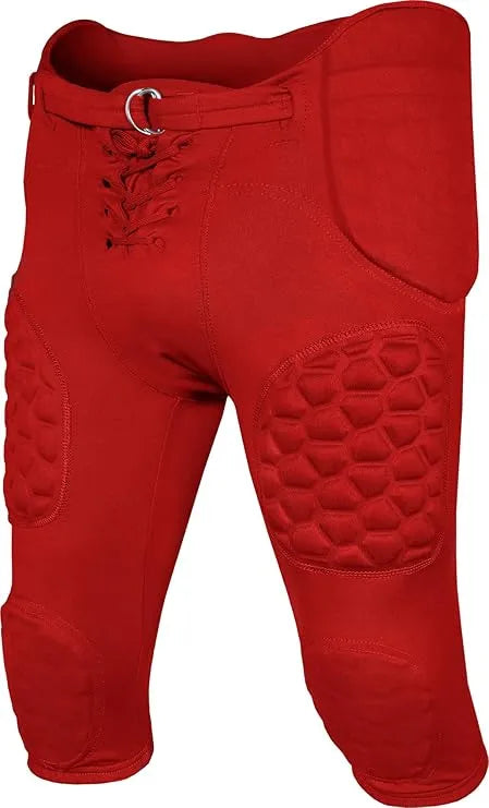 Rebel Men’s Integrated Football Pants with Built-in Pads Red (adult) - Small