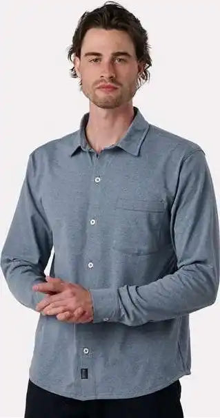 Recover Ec650 Eco Button Down Shirt - Blue Rainbow
