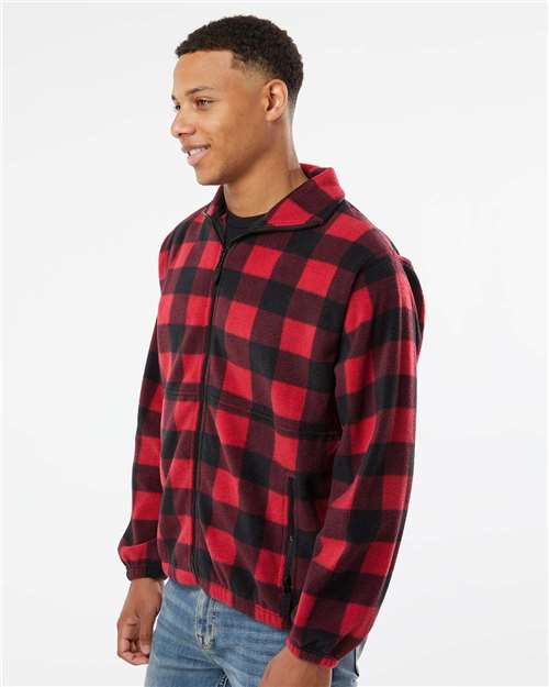 Red/ Black Polar Fleece Full-Zip Jacket - 3062