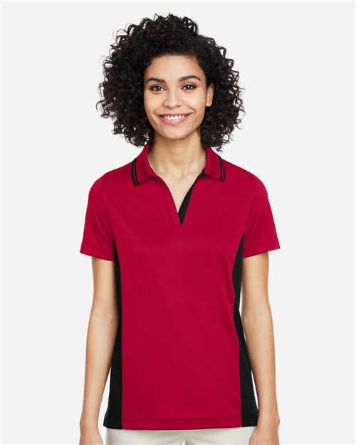 Red/ Black Women&#39;s Flash Snag Protection Plus IL Colorblock Polo - M386W