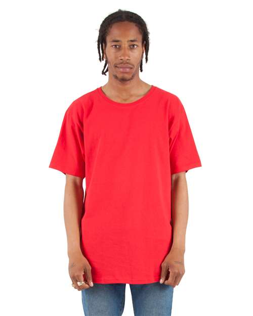 Red Curved Hem Long T-Shirt - SHCLT