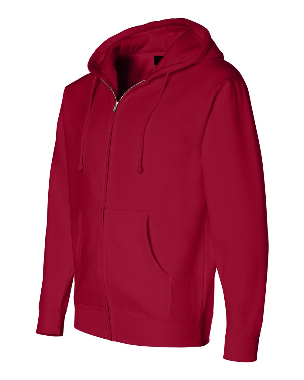 Red Heavyweight Full-Zip Hooded Sweatshirt - IND4000Z
