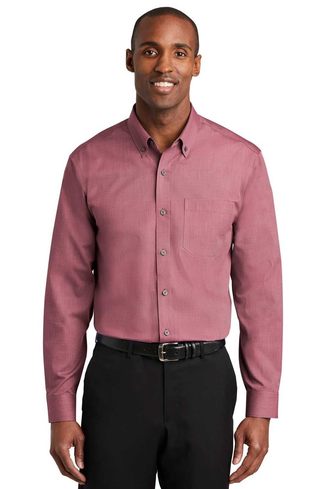 Red House Rh370 Nailhead Non-iron Shirt - Deep Scarlet