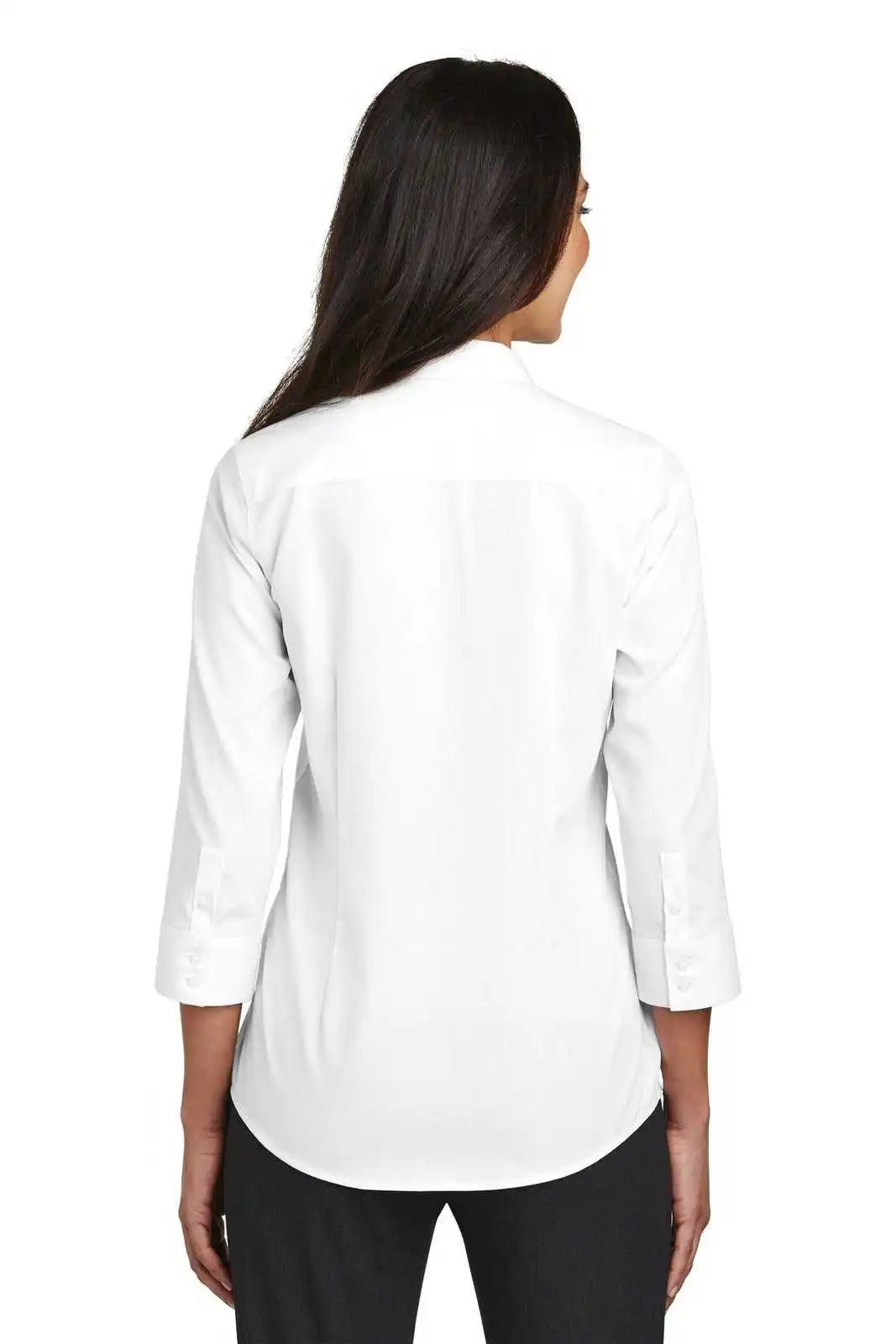 Red House Rh690 Ladies 3/4-sleeve Nailhead Non-iron Shirt - White