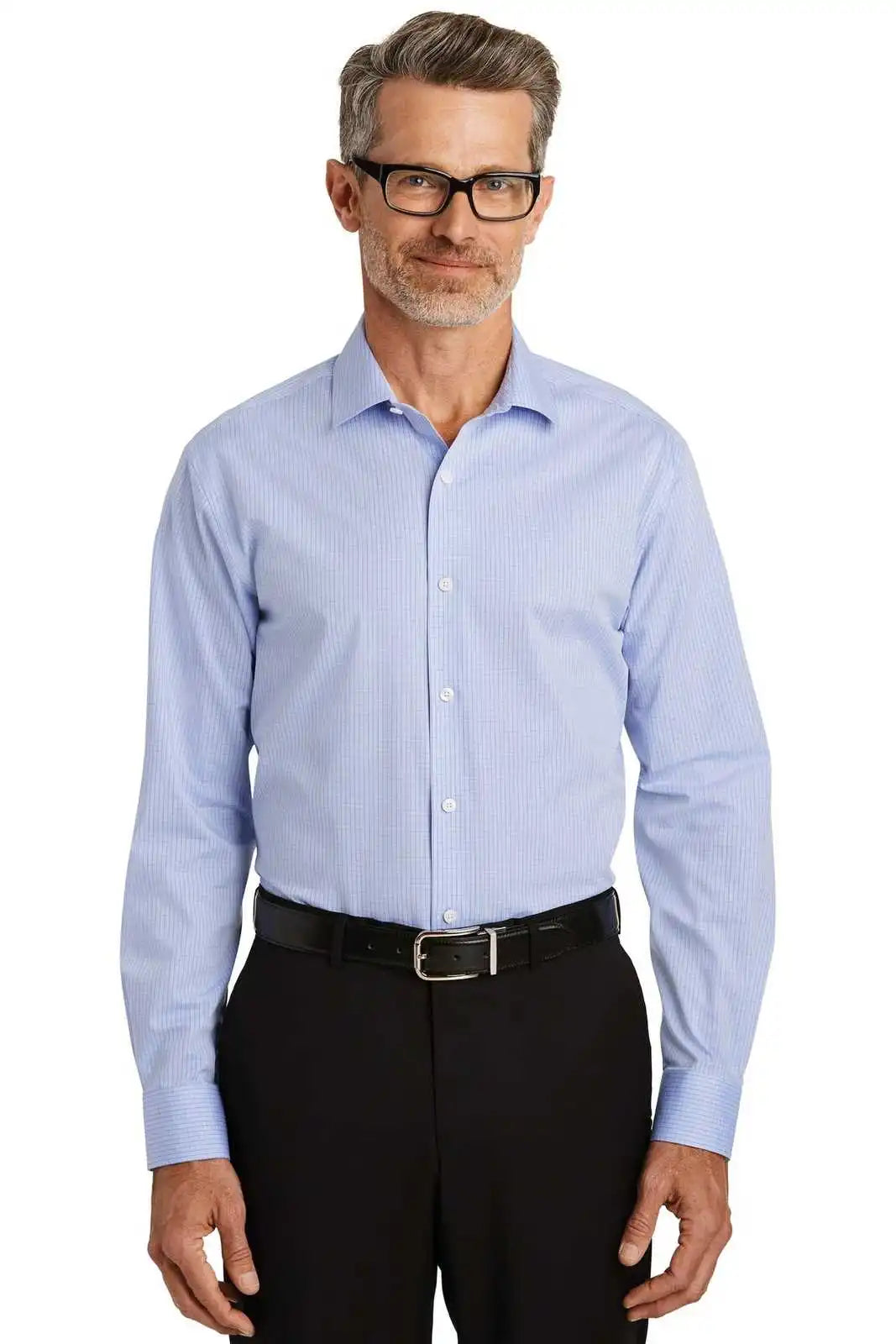 Red House Rh81 Graph Check Non-iron Shirt - Light Blue