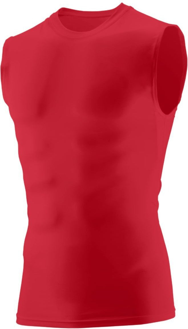 RED HYPERFORM CMPRSS SLVLSS SHIRT