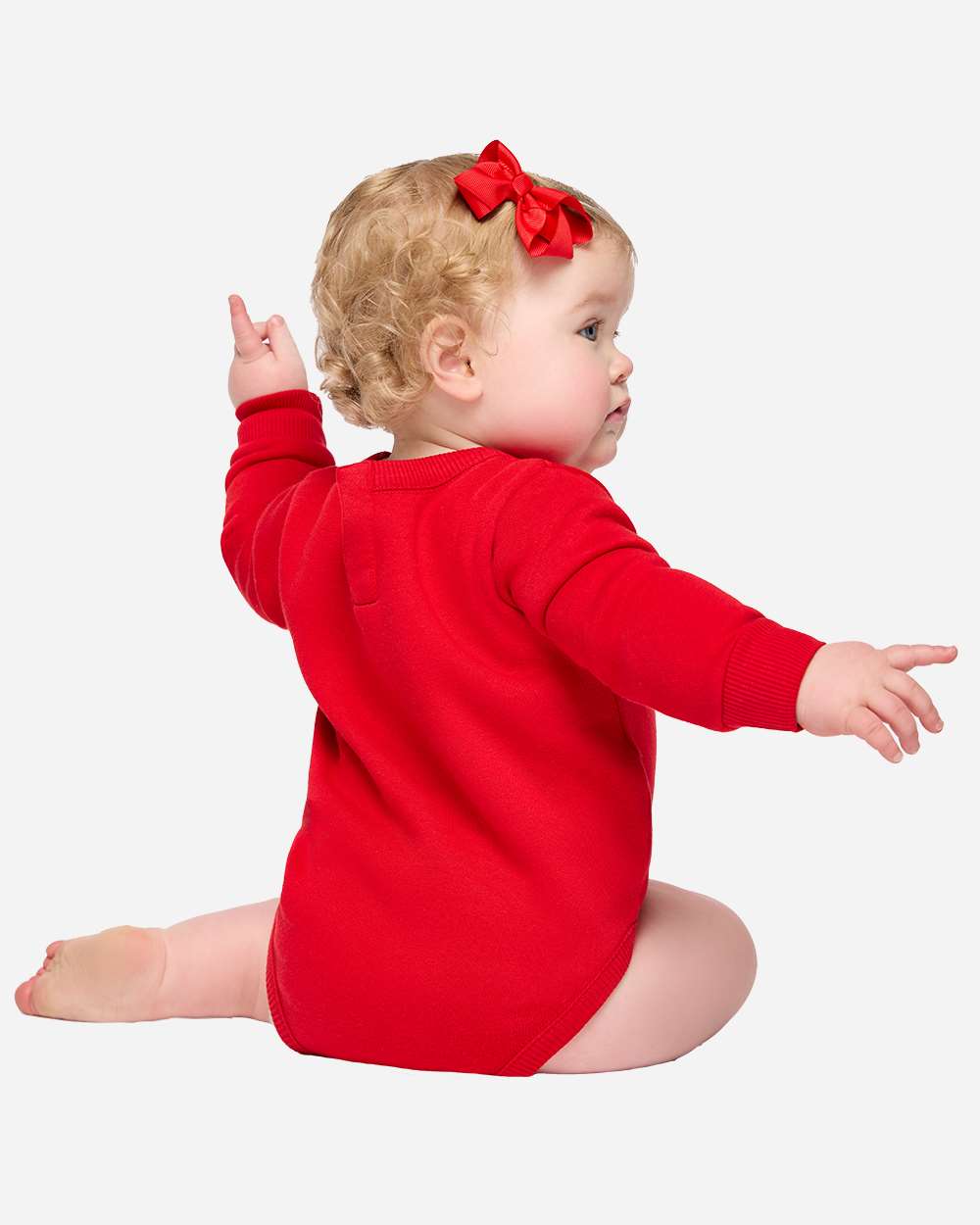 Red Infant Fleece Bodysuit - 3421 plain