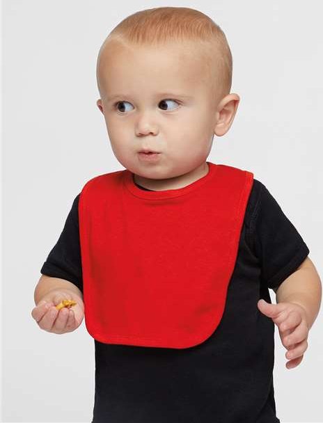 Front View of Red Infant Premium Jersey Bib - 1005