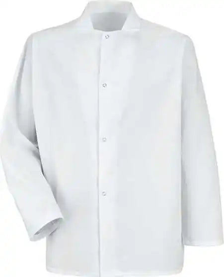 Red Kap 0416 Gripper Front Short Butcher Coat White