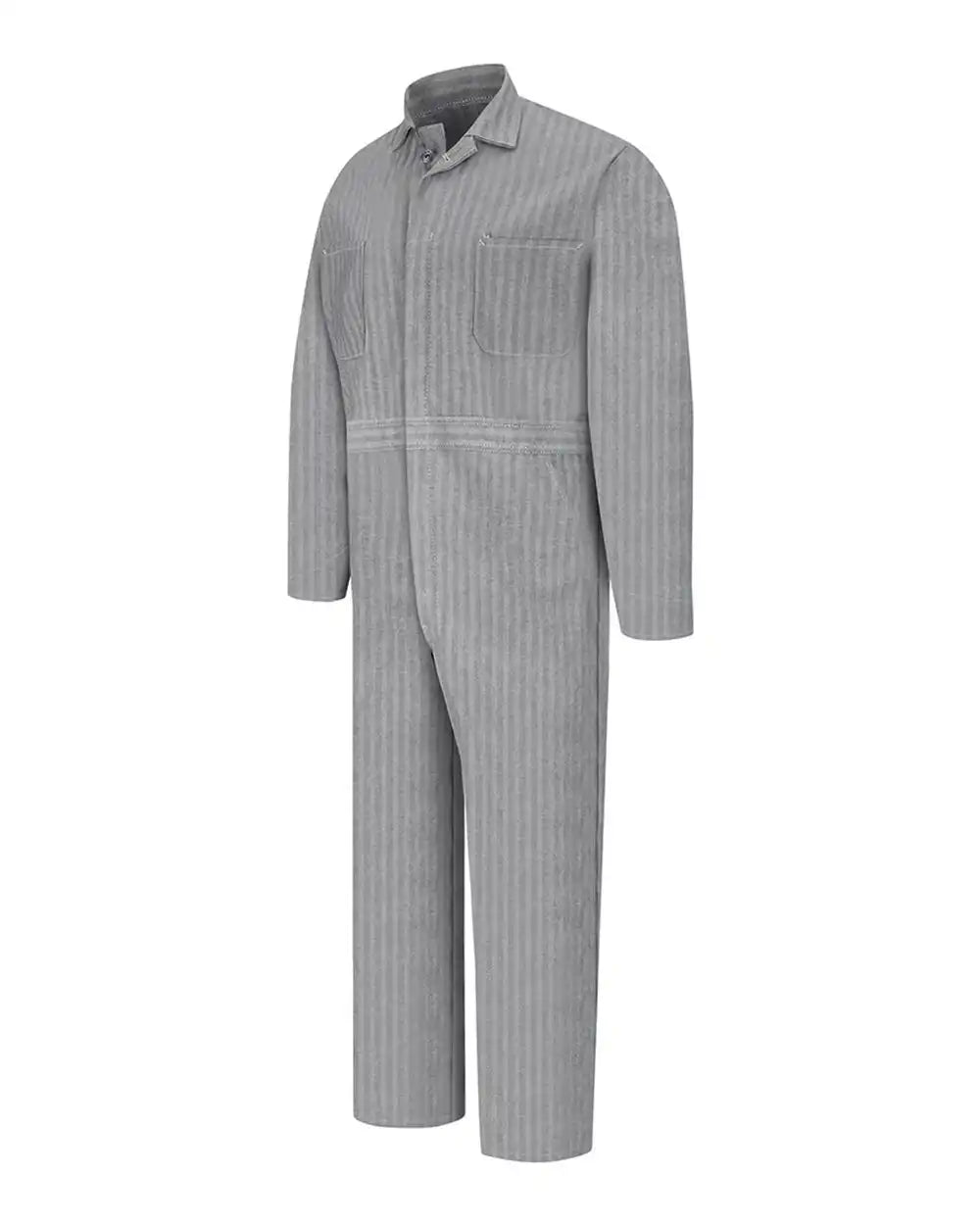 Red Kap Cc16t Button-front Cotton Coverall - Tall Sizes - Fisher Herringbone - 40