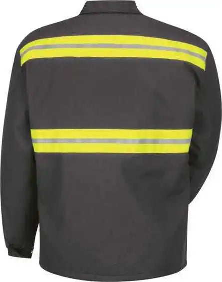 Red Kap Jt50en Enhanced Visibility Perma Lined Panel Jacket Charcoal