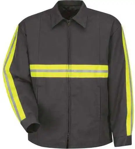 Red Kap Jt50en Enhanced Visibility Perma Lined Panel Jacket Charcoal