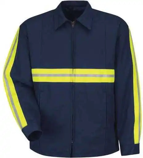 Red Kap Jt50en Enhanced Visibility Perma-lined Panel Jacket - Navy
