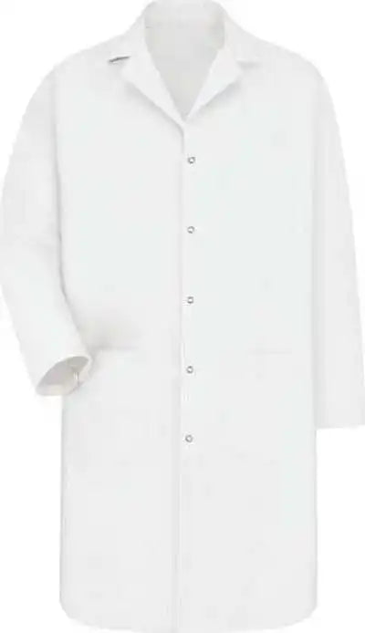 Red Kap Kp18 Gripper Front Lab Coat - White