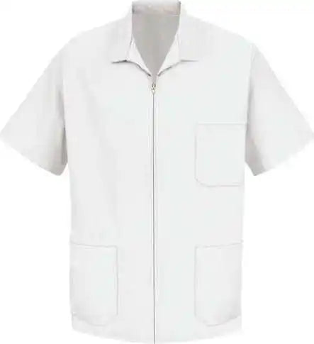 Red Kap Kp44 Zip Front Smock White