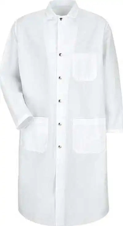 Red Kap Ks58 Snap-front Spun Polyester Butcher Coat - White