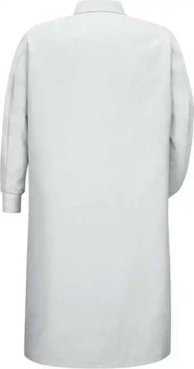Red Kap Ks60 Gripper-front Pocketless Butcher Coat with Knit Cuffs - White