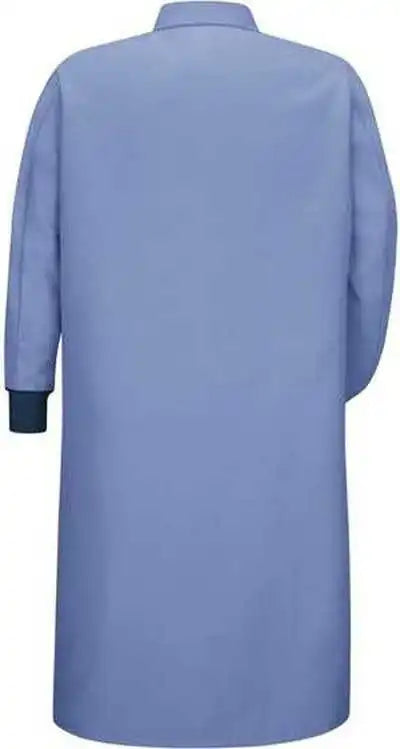 Red Kap Ks60 Gripper Front Pocketless Butcher Coat with Knit Cuffs Light Blue