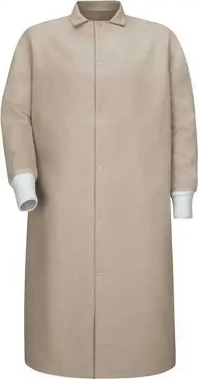 Red Kap Ks60 Gripper-front Pocketless Butcher Coat with Knit Cuffs - Tan