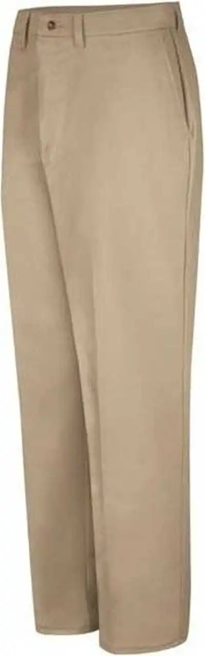 Red Kap Pc44 Plain Front Casual Cotton Pants Khaki Unhemmed