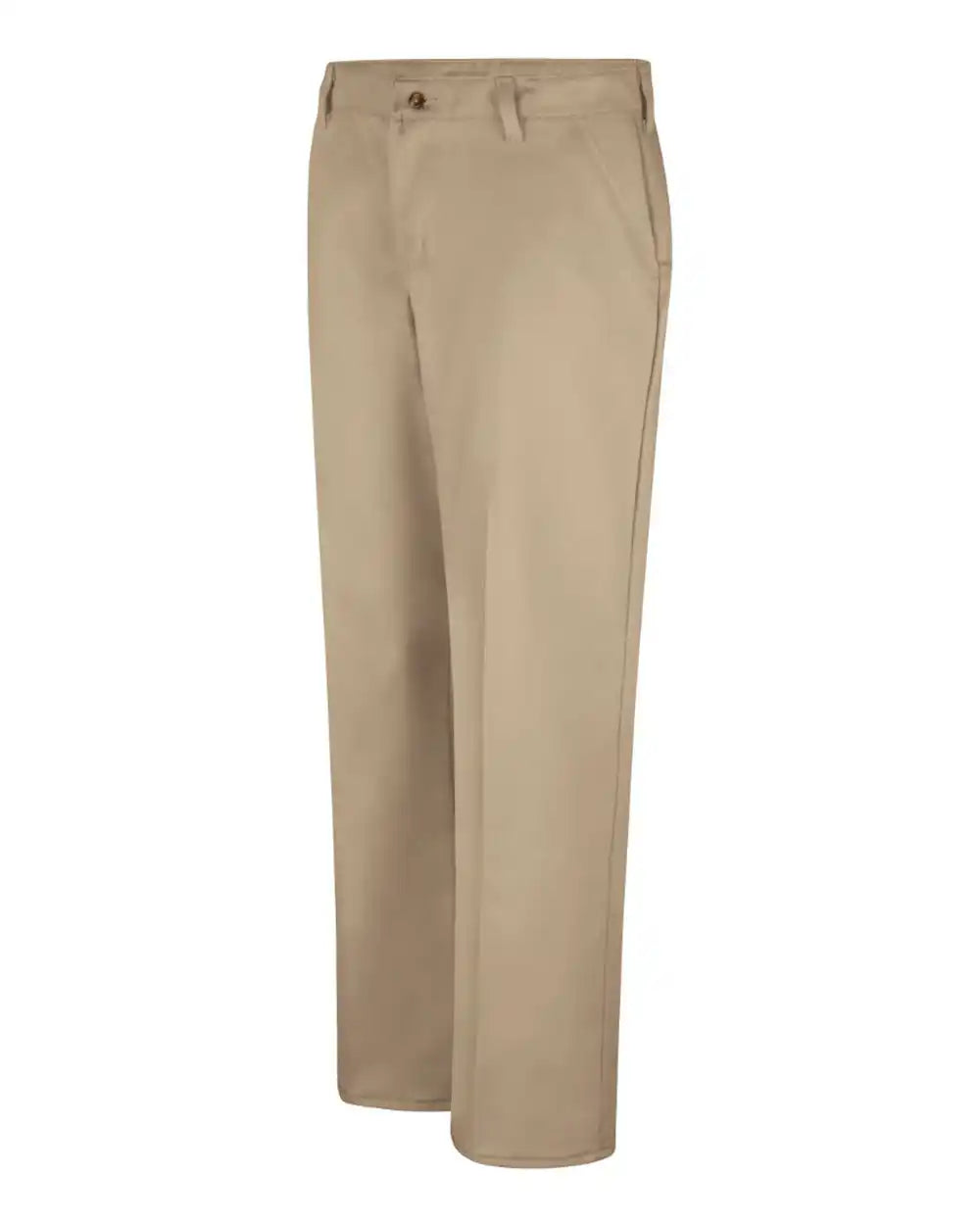 Red Kap Pc45 Women’s Plain Front Cotton Pants - Khaki - Unhemmed - 4