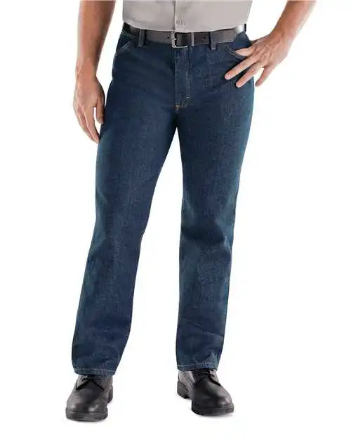 Red Kap Pd54ext Classic Work Jeans - Extended Sizes - Prewashed Indigo - 32i