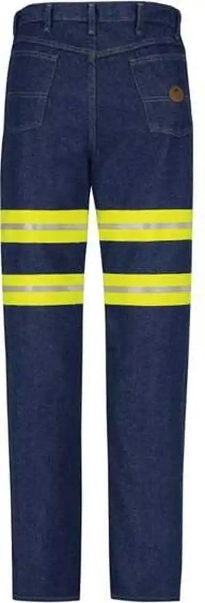 Red Kap Pd60ed Enhanced Visibility Relaxed Fit Jeans Prewashed Indigo Unhemmed