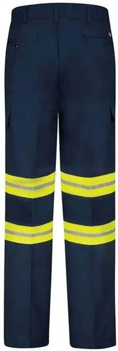Red Kap Pt88e Enhanced Visibility Industrial Cargo Pants - Navy Yellow Trim - 30i - 34w