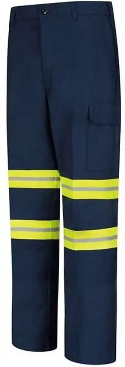 Red Kap Pt88e Enhanced Visibility Industrial Cargo Pants - Navy Yellow Trim - 30i - 34w