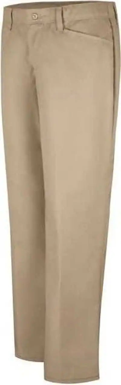 Red Kap Pz33 Women’s Work n Motion Pants Khaki Unhemmed