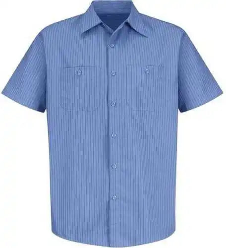 Red Kap Sb22 Industrial Stripe Short Sleeve Work Shirt Bs Petrol Blue Navy