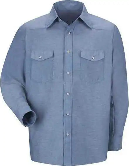 Red Kap Sc14l Deluxe Western Style Long Sleeve Shirt Sizes Light Blue