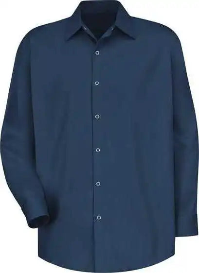 Red Kap Sc16l Long Sleeve Specialized Cotton Work Shirt Sizes - Navy