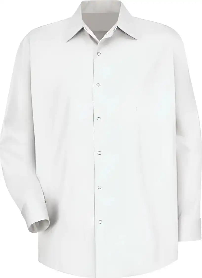 Red Kap Sc16l Long Sleeve Specialized Cotton Work Shirt Sizes White