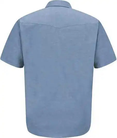 Red Kap Sc24 Deluxe Western Style Short Sleeve Shirt Light Blue