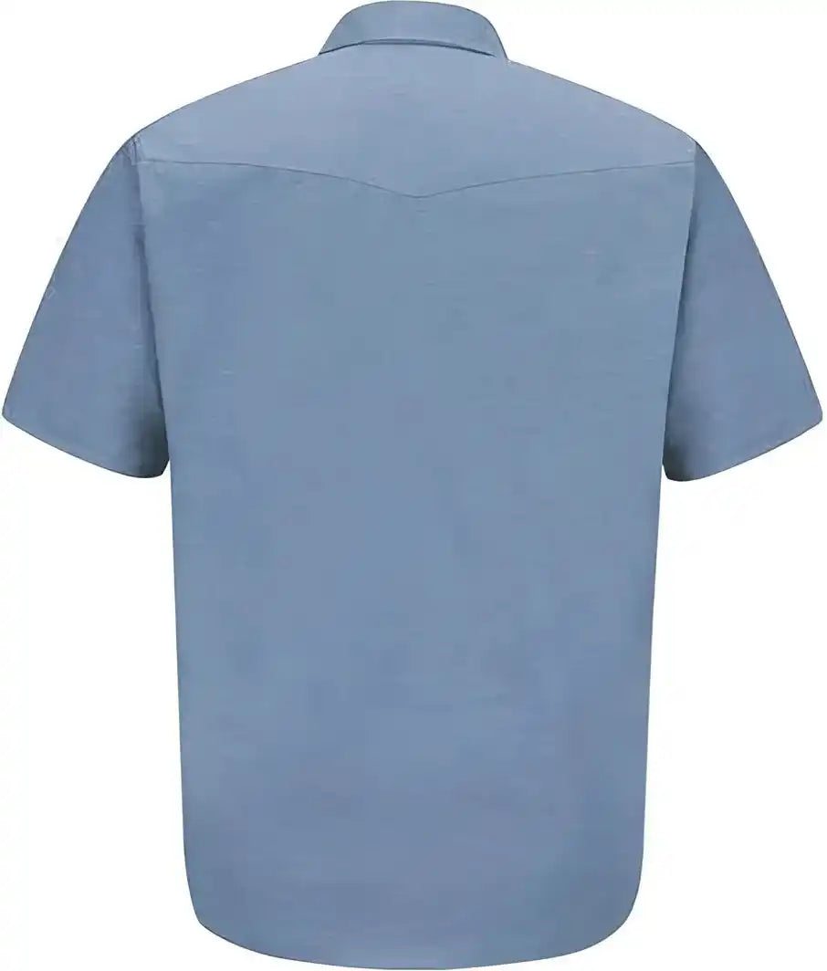 Red Kap Sc24l Deluxe Western Style Short Sleeve Shirt Long Sizes Light Blue