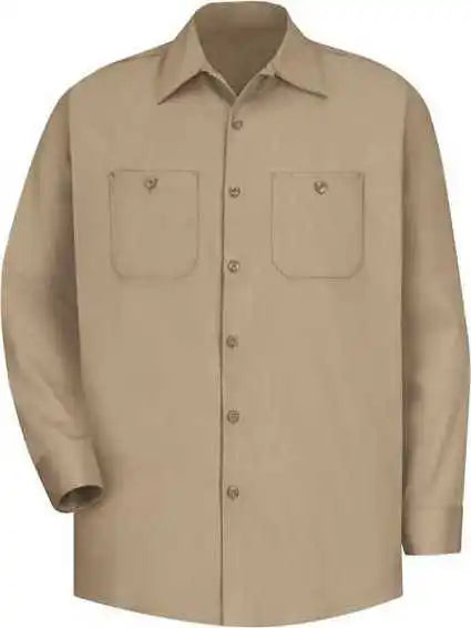 Red Kap Sc30 Cotton Long Sleeve Uniform Shirt Khaki
