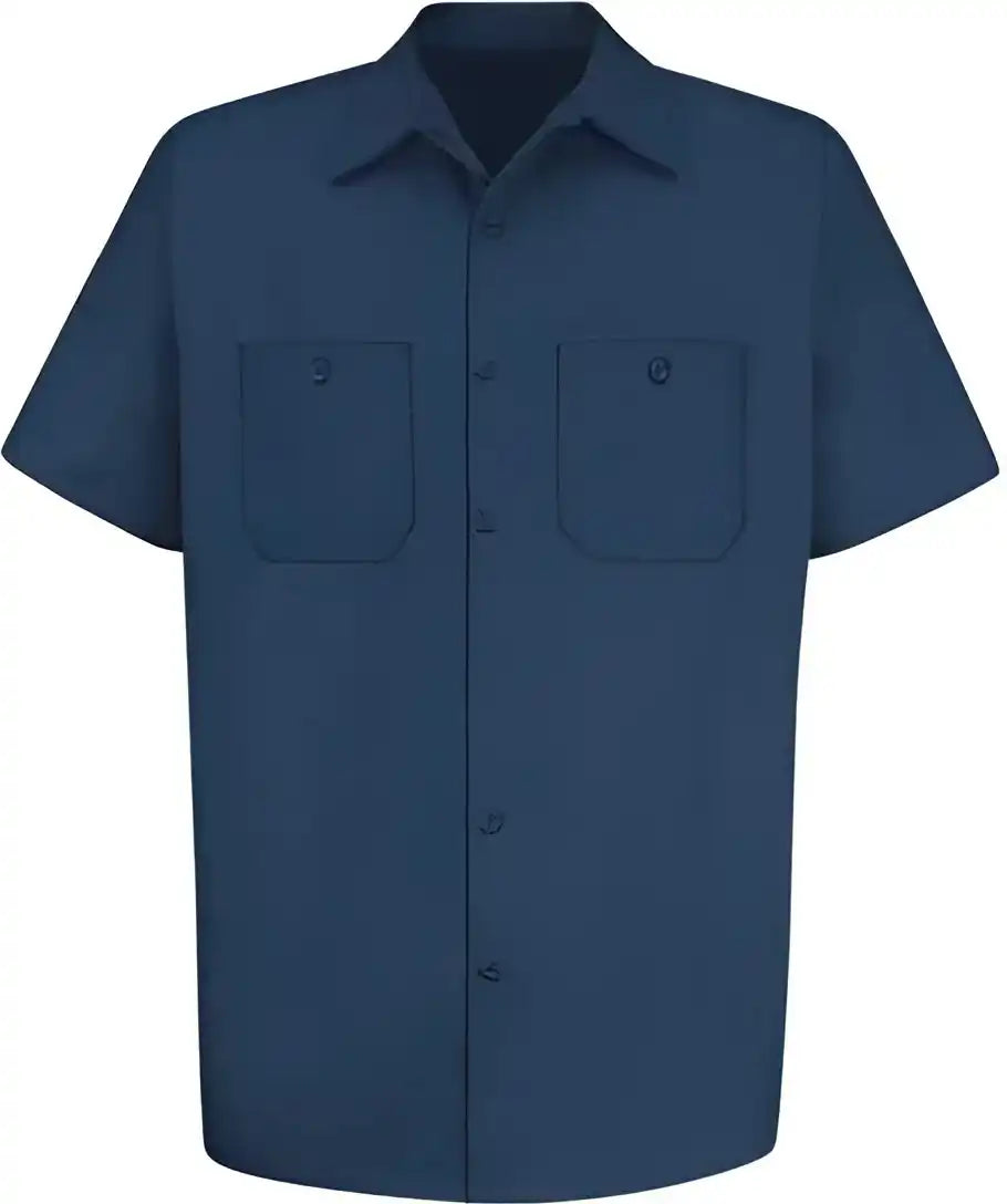 Red Kap Sc40 Cotton Short Sleeve Uniform Shirt Navy