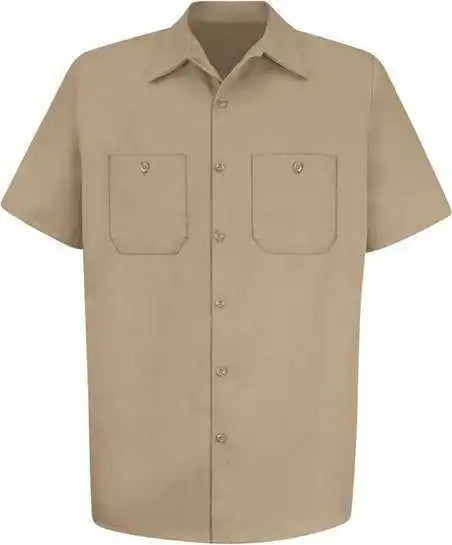Red Kap Sc40l Short Sleeve Uniform Shirt Tall Sizes Khaki