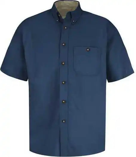 Red Kap Sc64 Short Sleeve 100% Cotton Dress Shirt Navy