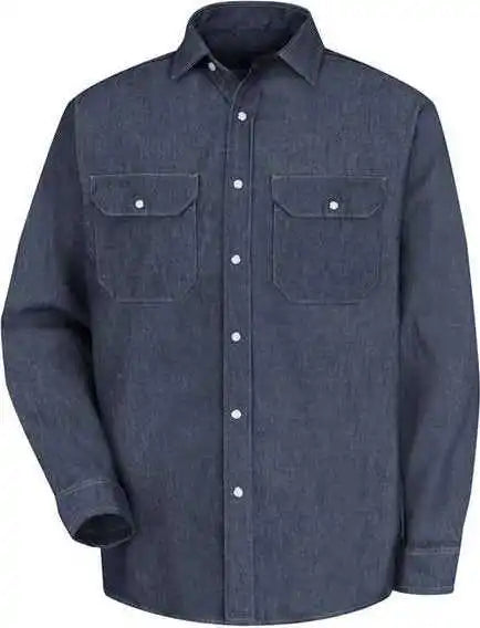 Red Kap Sd78l Deluxe Denim Long Sleeve Shirt Sizes